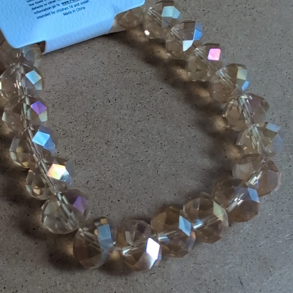Shimmering Crystal Bead Stretch Bracelet